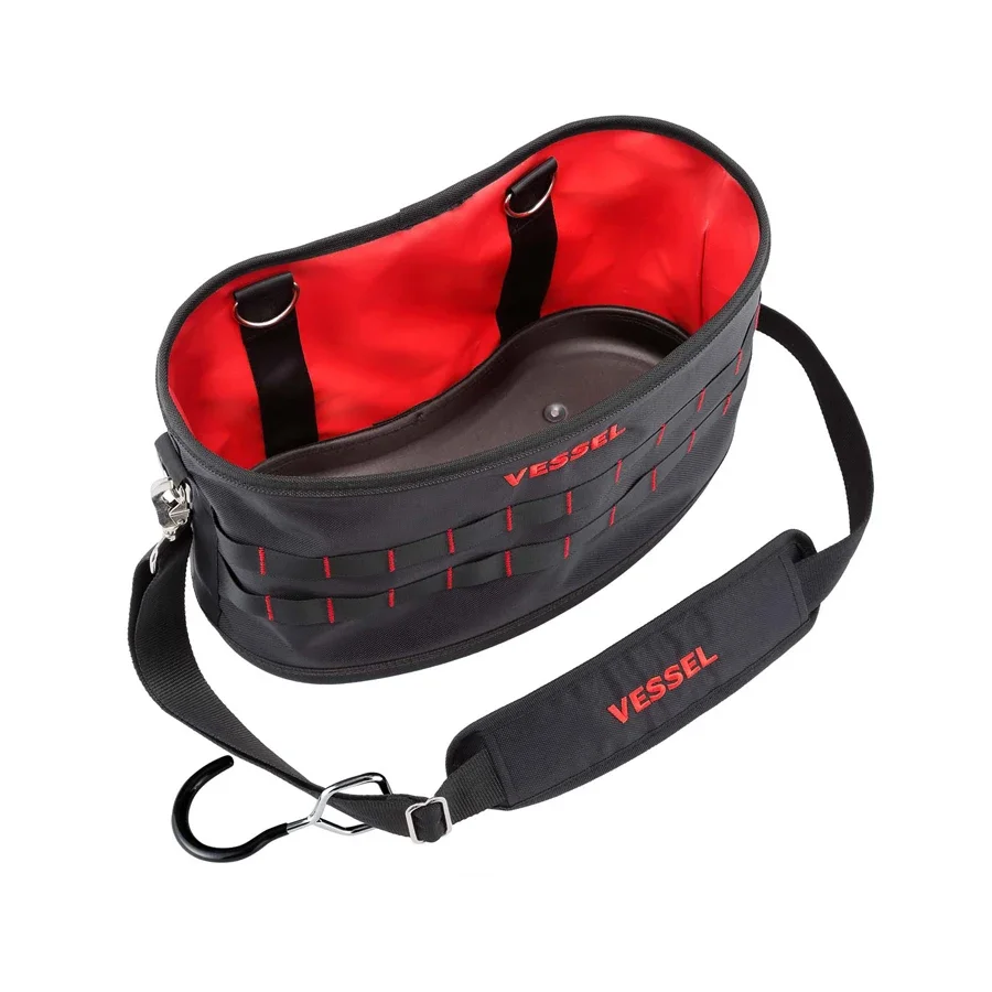 VESSEL TBK-400 Toolkit /Organizer Tool Pouch,Tough Fit Bucket Comes with a Hook for Hanging It On a Stepladder