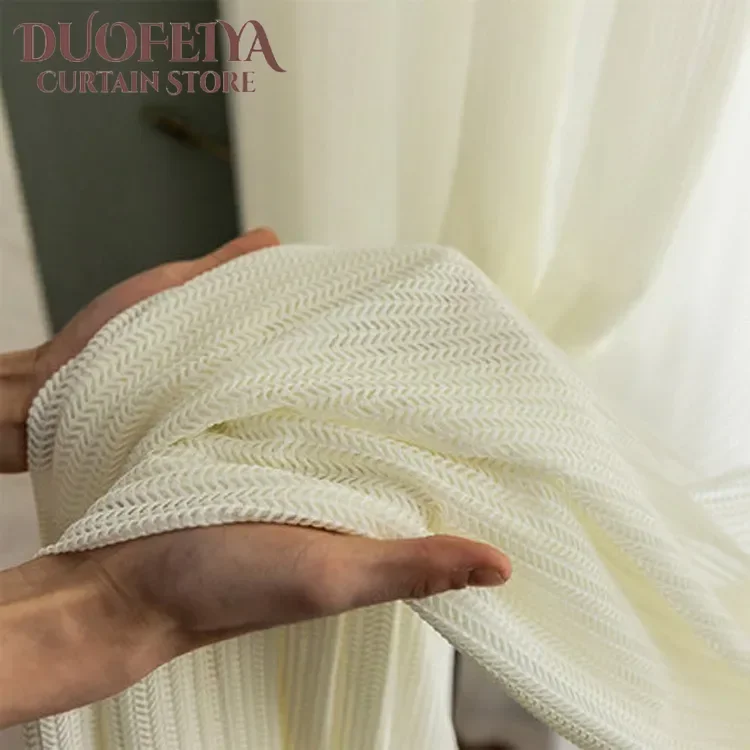 Custom Sized Curtains Featuring A Cut-out Herringbone Design That Allows Light To Filter Through While Ensuring Privacy