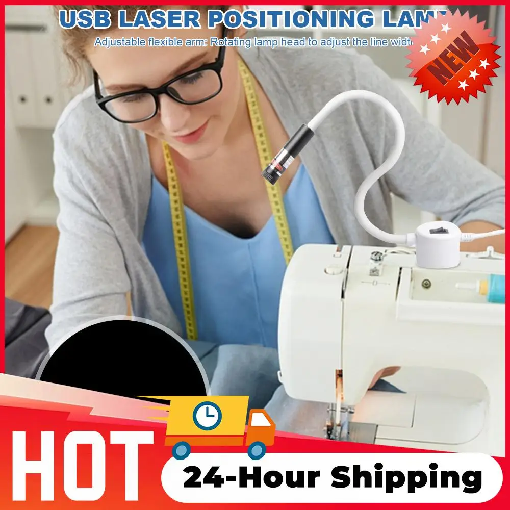 Magnetischer USB-Rotlaser für Nähmaschinen, Quilting und Handwerk, Ausrichtungswerkzeug mit Einstellbarem Strahl für Schneider, DIY-Werkbank-Zubehör