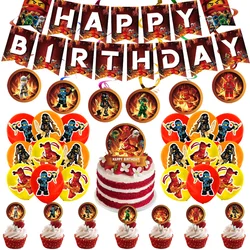 KAYOU Lego Phantom Ninja Theme Birthday happy Party Decoration Flag Latex Balloon Banner Set Baby Shower Boys Party Supplies