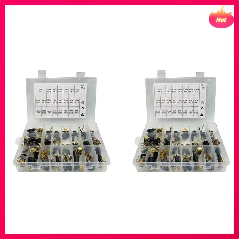 

ABYP 138Pcs Electric Motor Carbon Brushes 23 Sizes Motors Carbon Brushes For Power Tool Repair Replacement Parts
