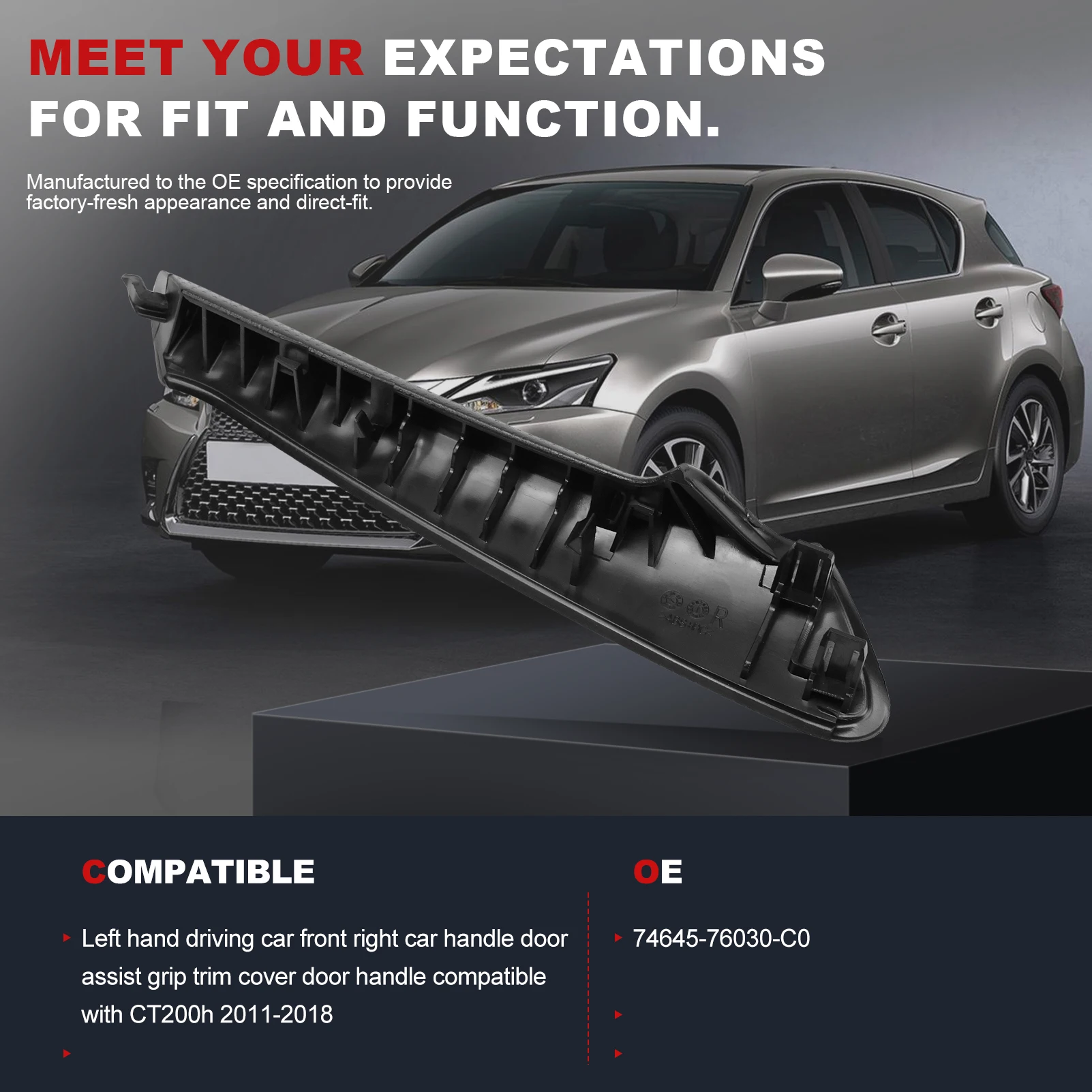 

Для CT200h внутренняя ручка передней правой двери, накладка на левый руль для внутренней вспомогательной ручки 2011-2018 гг., рамка для дверной панели