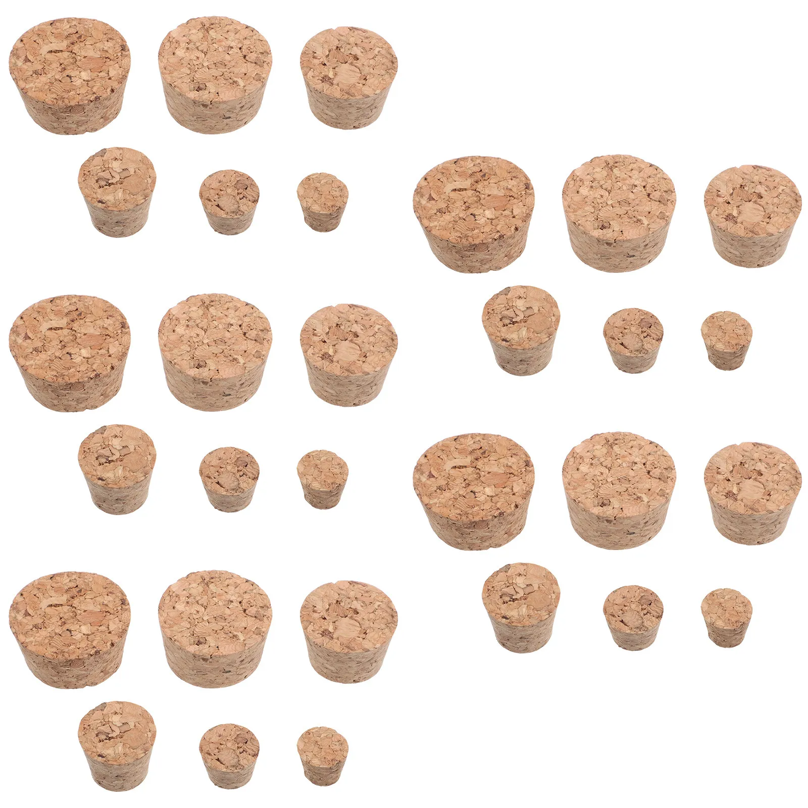 30Pcs Wood Cork Stoppers Tapered Wine Bottle Beer Bottle Stoppers Glass Vial Corks DIY Crafts Wood Corks Plugs