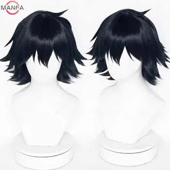 Ranpo Edogawa Cosplay perruque Cosplay court noir résistant à la chaleur cheveux Anime Cosplay perruques + bonnet de perruque