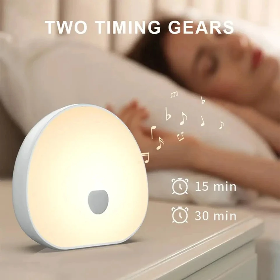 RGB Sleep White Noise Machine with Soothing Sound Touchable Rechargeable LED Night Light Relaxing Audio & Sleep Lamp for Baby