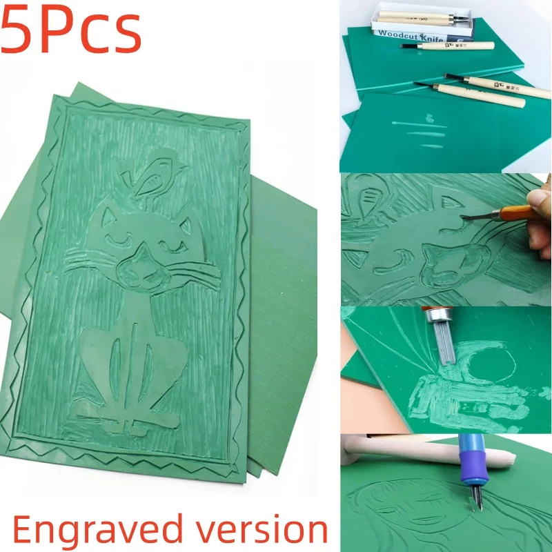 

Carving Rubber Block Printmaking Stamp Blocks Kit Sheet Printing Board Plate Making Linoleum Starter Tool Artist Soft Engraving