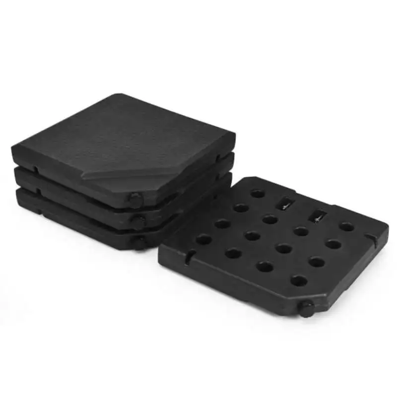 Heavy Duty PE Patio Umbrella Base, Square Weighted Stand For Cantilever And Offset Outdoor Umbrellas, Includes Filling Funnel And Metal Handles, Stable Support For Garden Porch Commercial Use, Black 4 Piece Set