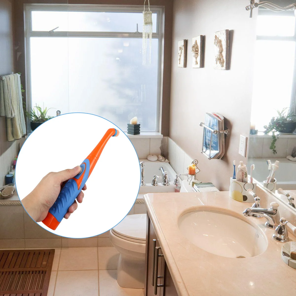 

Electric Cleaning Brushes Premium Plastic Scrubbers Soft Wide Bristles For Kitchen Bathroom Bathtub Tile Pan Dish Wash