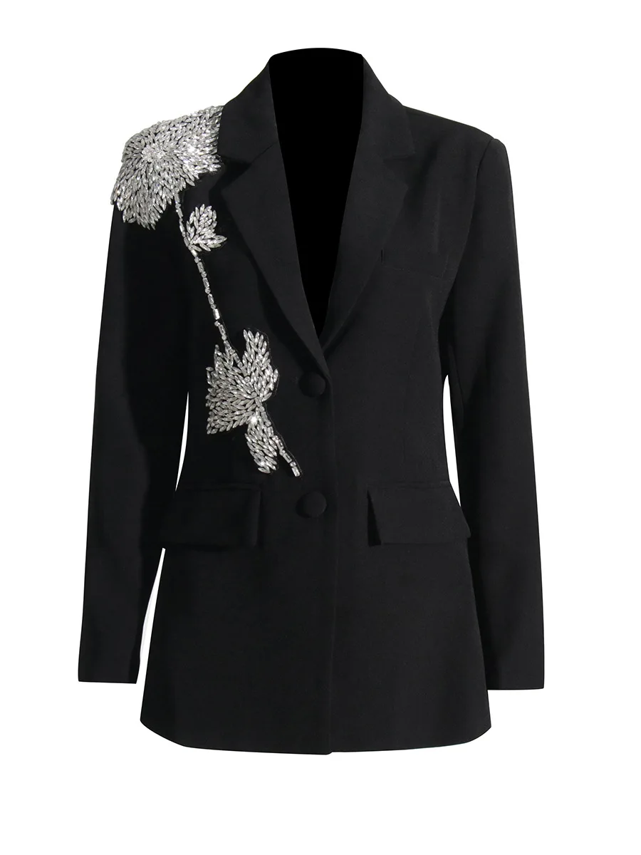 SuperAen Heavy Industry Handmade Sewing Flower High-end Suit Jacket High-end Blazer for Women