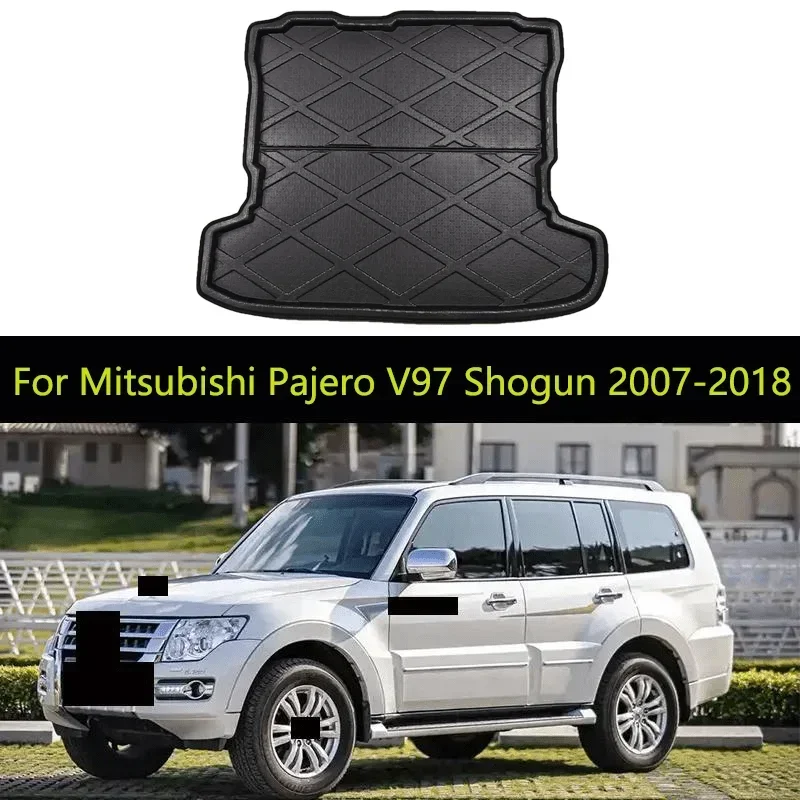 Für Mitsubishi Pajero V97 Shogun 2007-2018 Auto Kofferraummatte Bodenbelag Teile Ablage Kofferraumteppich Zubehör