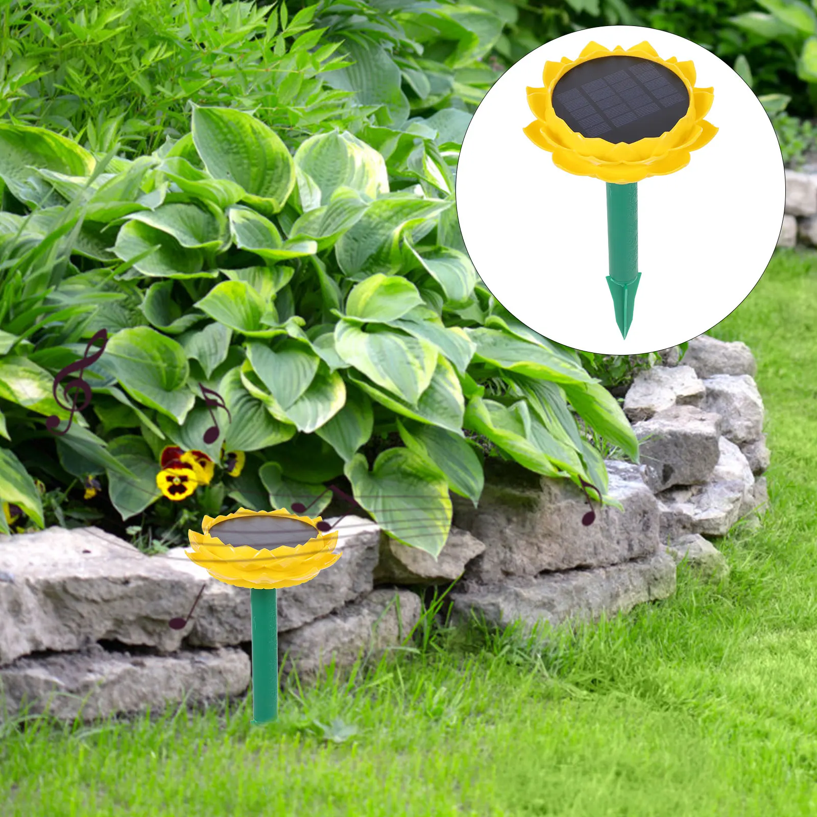 

Lotus Shaped Solar Speaker Yellow Portable Outdoor Waterproof Music Player Songs Adjustable Volume Speakers