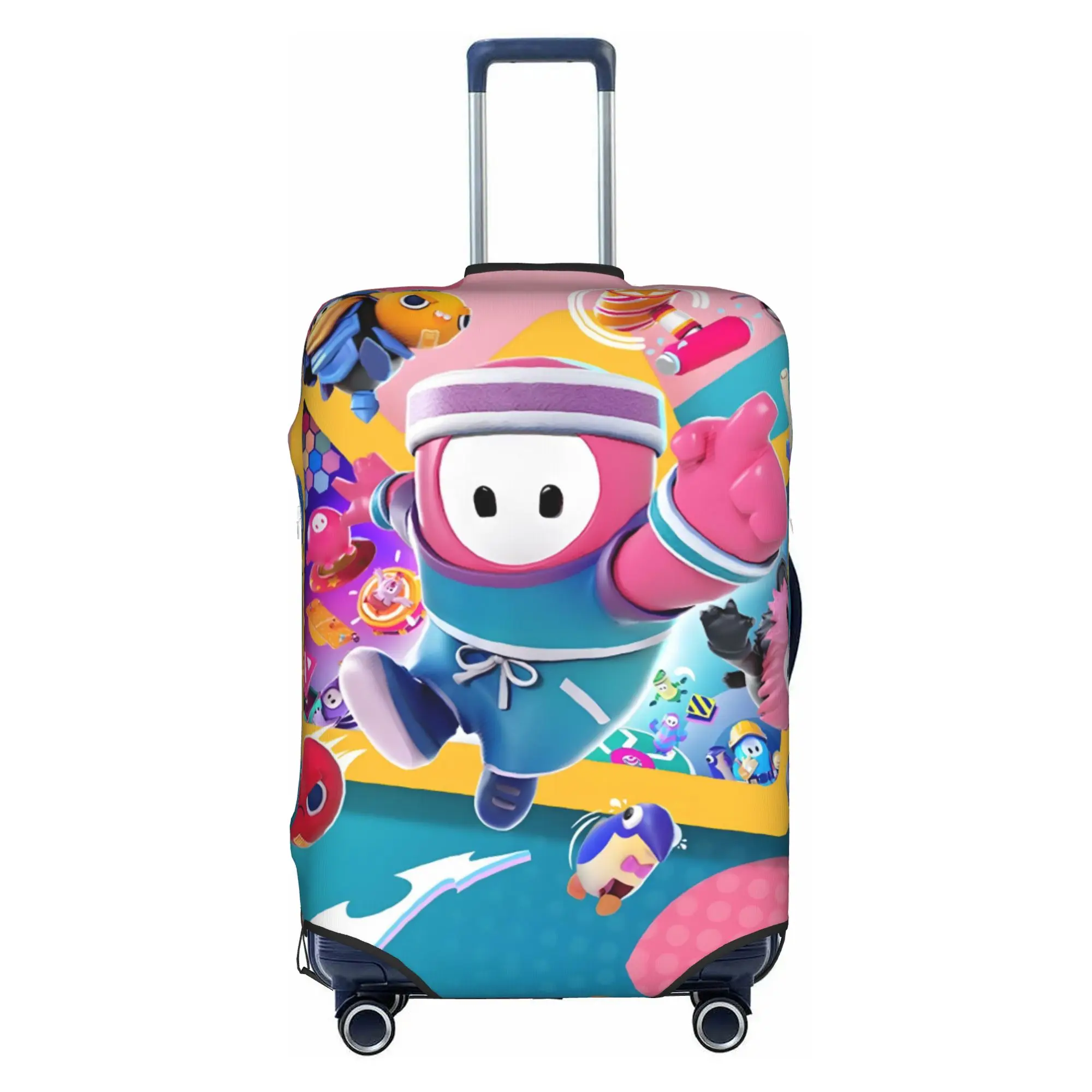 Cute Fall Guys Battle Royale Luggage Cover Protector Dust Proof Video Game Travel Suitcase Covers