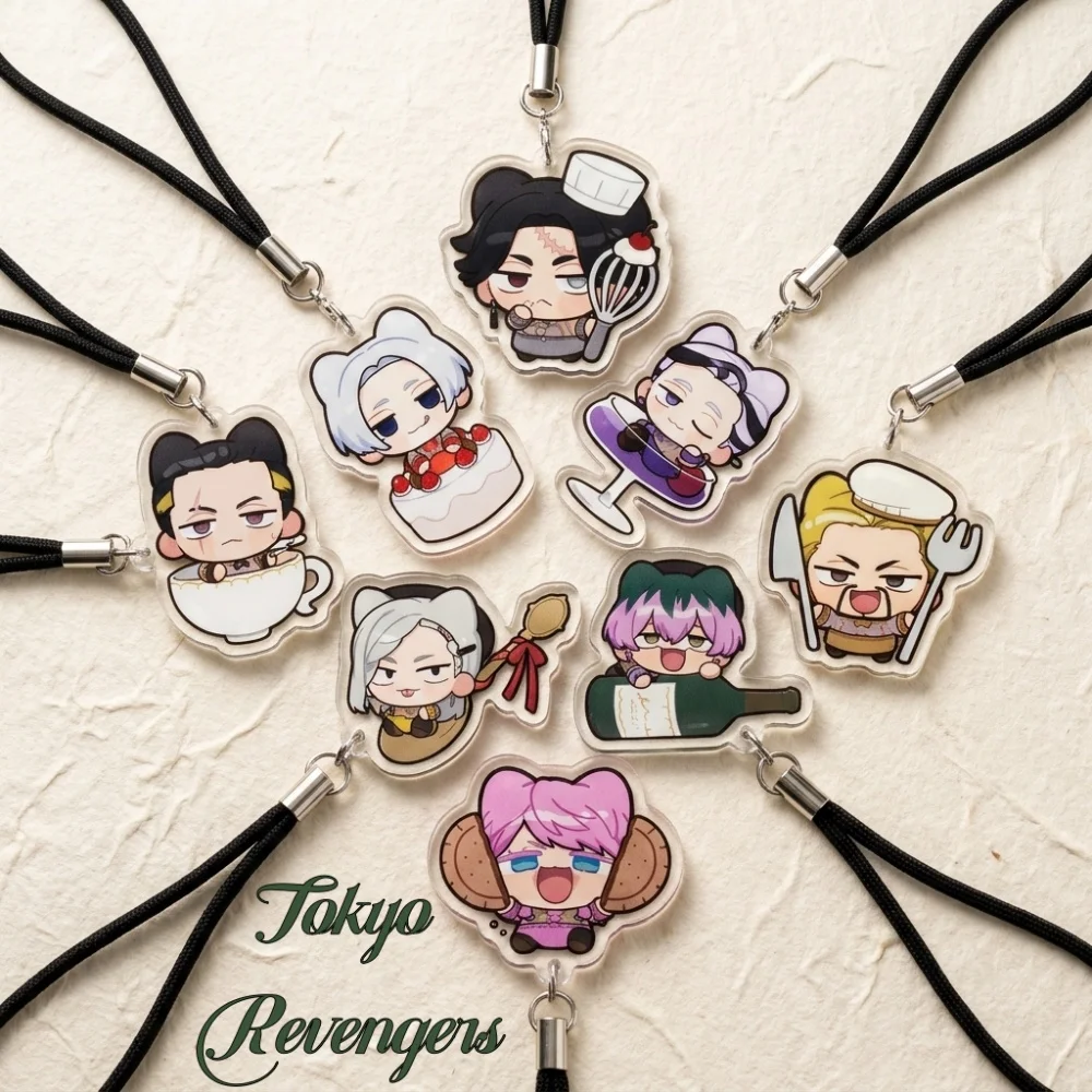 Tokyo Revengers Bonten 5.5cm Acrylic Keychain Anime Phone Strap Chibi Mikey Sanzu Rindo Kawaii Bag Pendant Cosplay Charm Gift