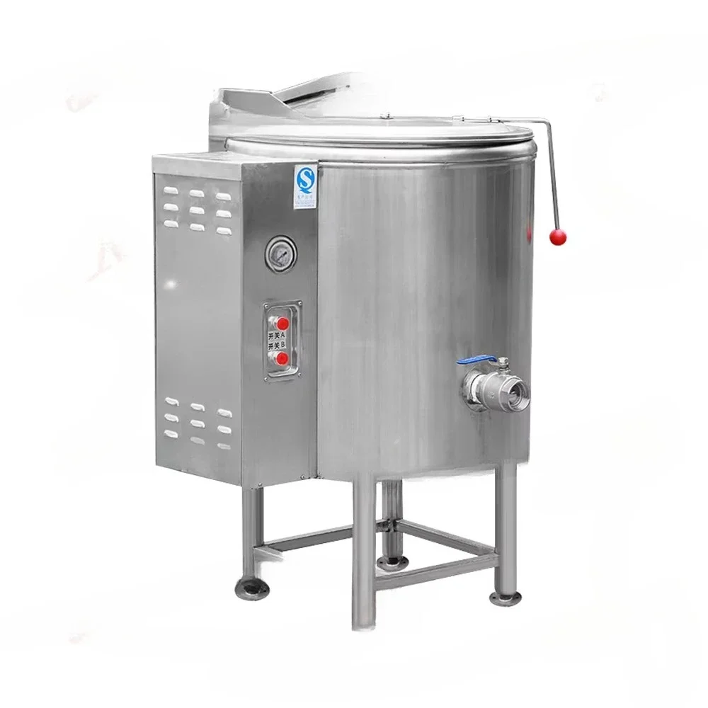 2026 - IT-CSB 60L-600L large water double jacket cooking pot, commercial kitchen electric soup pot jacket cooking pot