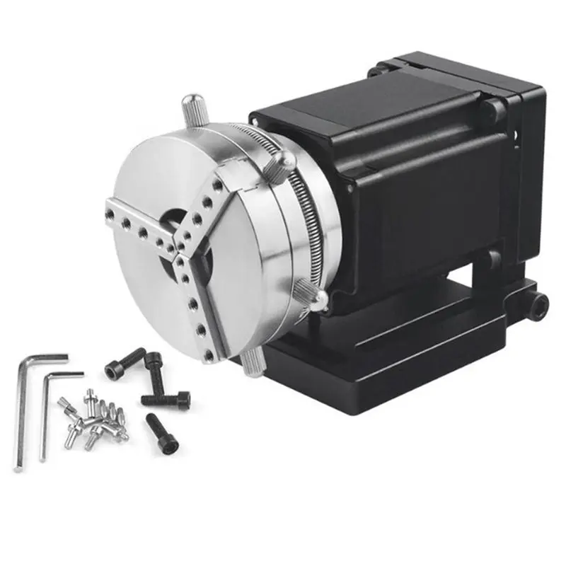 A25F-69Mm Rotary Device Attachment Fixture Gripper With Three Chuck Rotary Expansion Axis For Fiber Laser Marking Machine