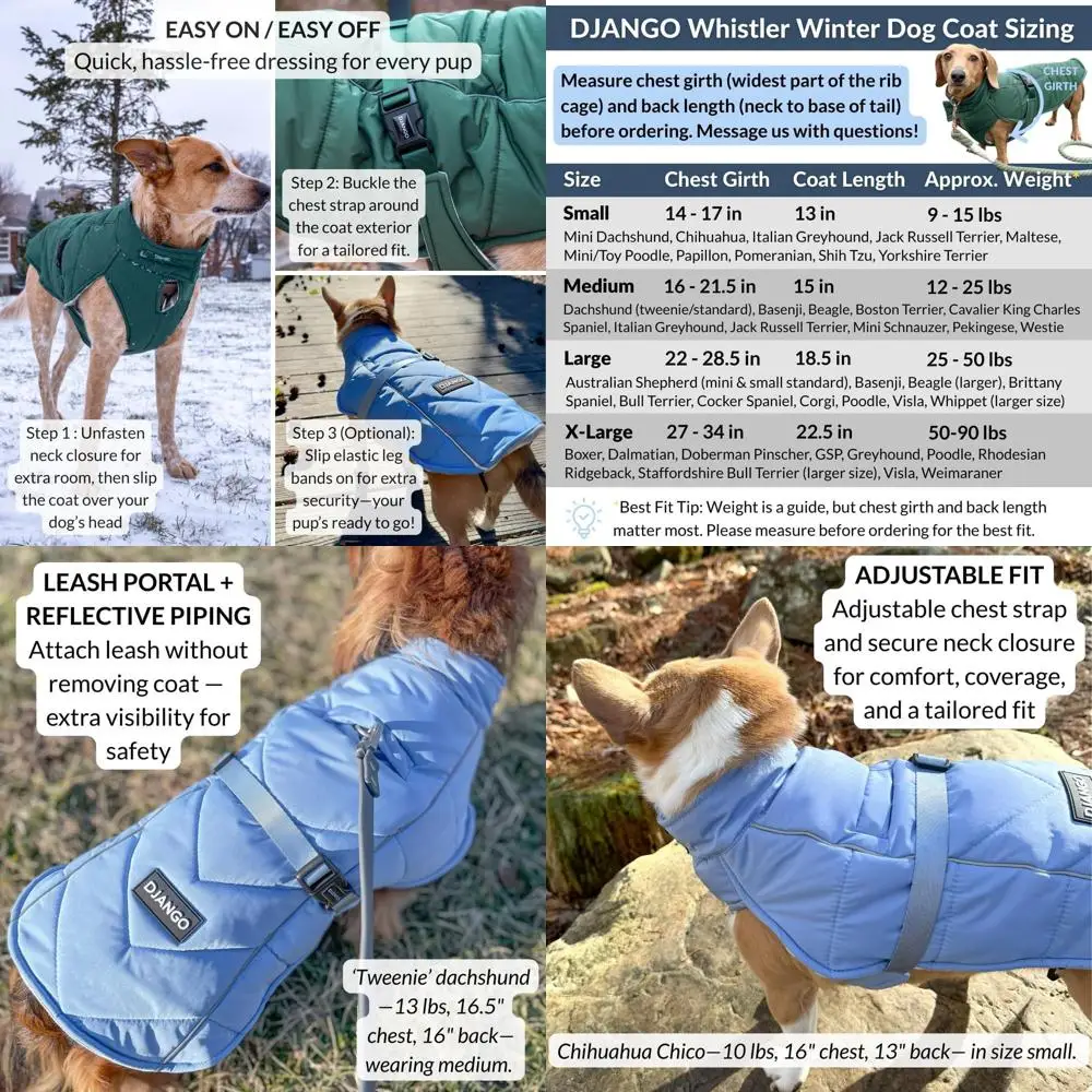 

Водостойкая куртка-пуховик с доступом к uprzęży для маленьких собак, идеально подходит для зимы и холодной погоды.