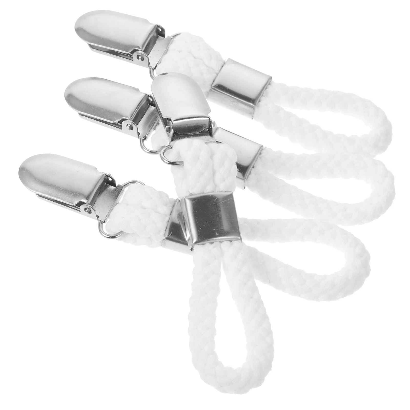 

4 Pcs Towel Clip Coat Hangers Hanging Clips Multifunction Hooks Tea Cotton Rope