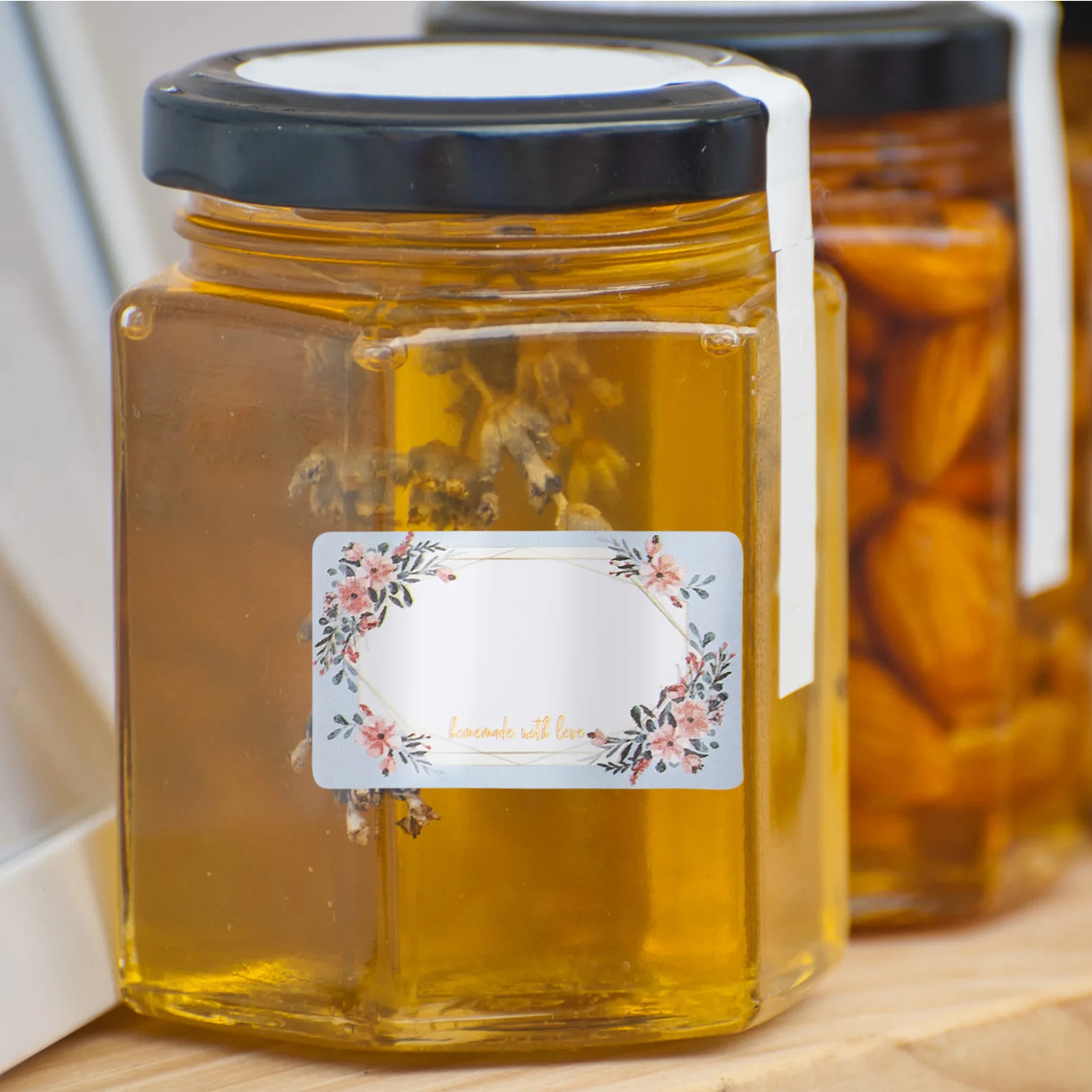 

3 Rolls Blank Name Tags Labels Floral Sticker Labels for Bottles Jars Food Storage Expiration Date Tracking Name Tags