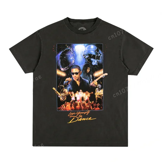 Daft Punk T-Shirt Summer Men Cotton Tops Tees Women Casual Clothing Unisex Women Fashion Solid Color Short Sleeve Streetwear