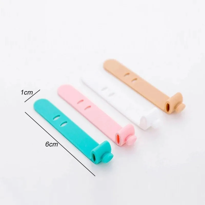 5/20 Pcs Silicone Cable Ties Wire Cord Organizer Earphone Management Wrap Straps for Bundling Desk Cable Cords & Wires Winder