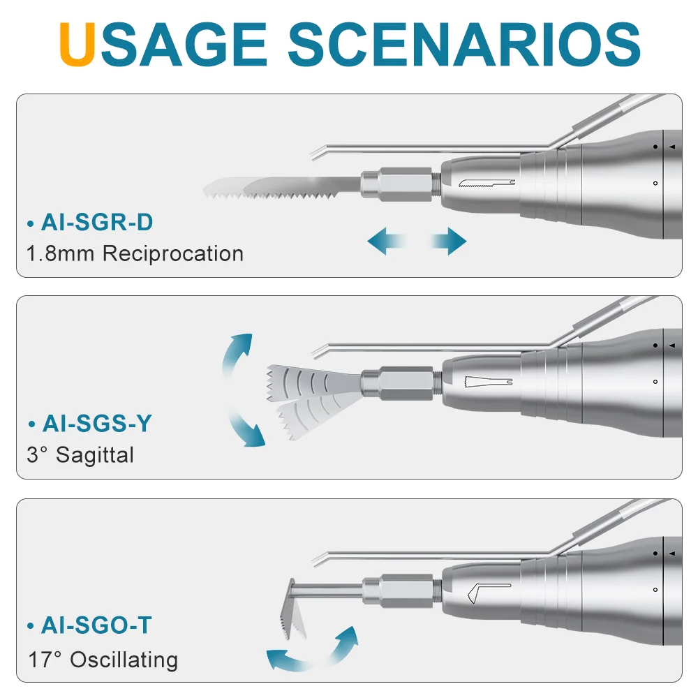 AI-SGR/SGO/SGS Dental Handpiece Saw Blades D/T/Y Shape Bone Cutting Micro Saw Accessories for Dental Korea Implant Handpiece