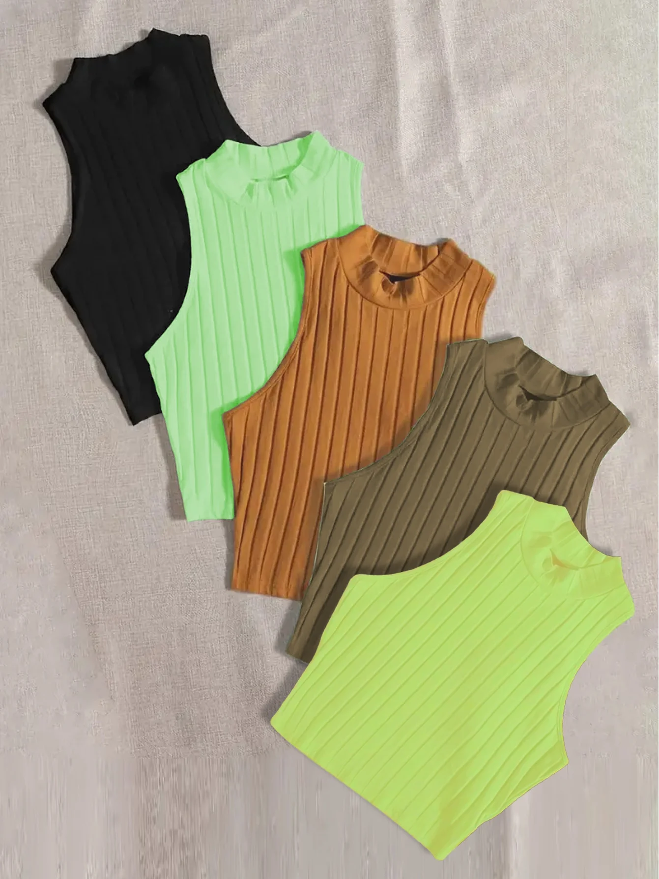 

Новый крутой и повседневный однотонный жилет без рукавов с круглым вырезом из пяти предметов.