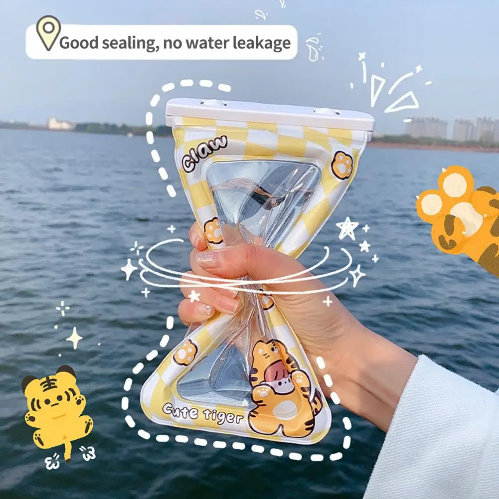 Portable Waterproof Phone Pouch Eco-friendly Highly Clear Creative Cartoon Swim Pool Phone Underwater Case
