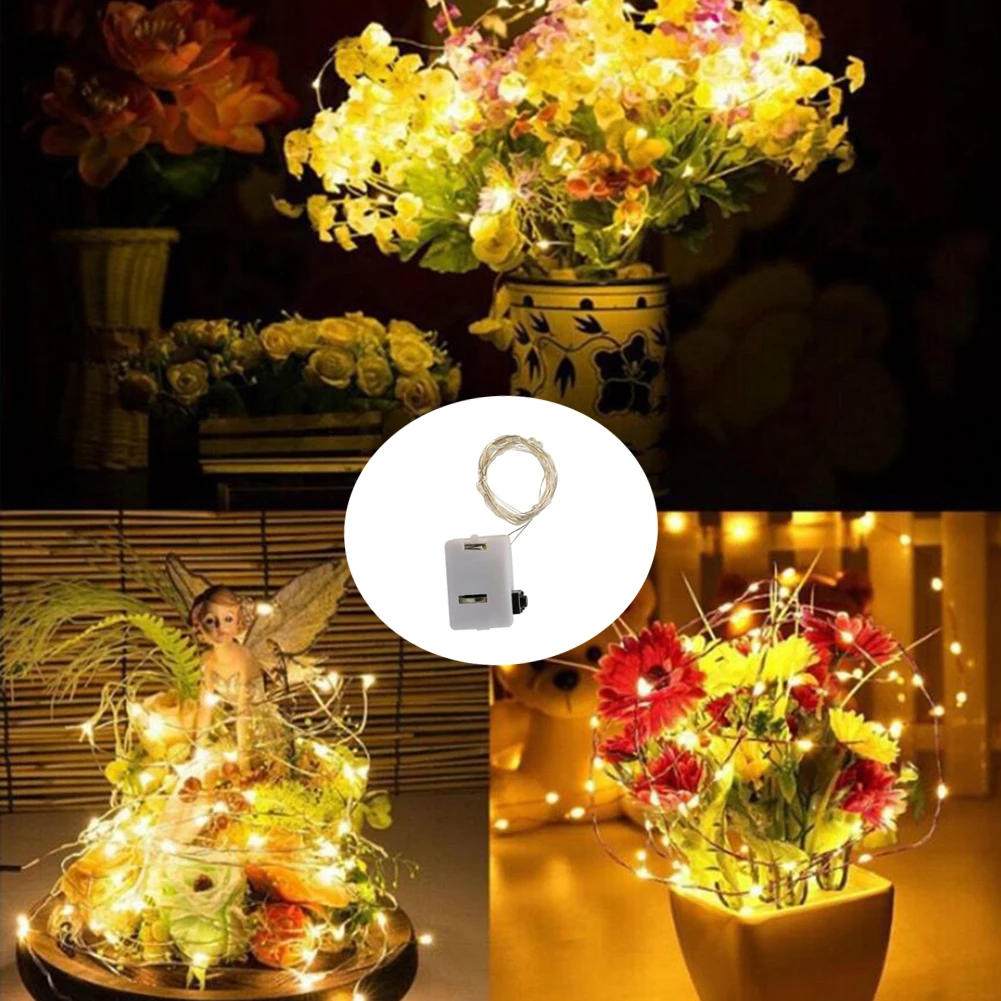 12pcs LED Fairy Light, 3 Lighting Modes, Silvery Wire Fairy Lights, Button Battery Powered, String Lights for DIY Decoration