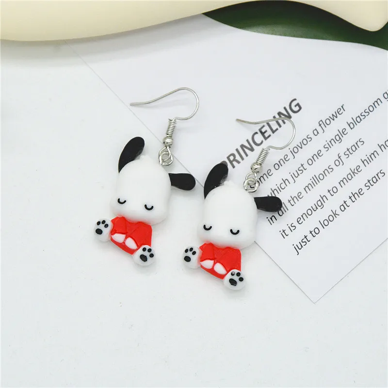 Hello Kitty Ear Studs Sanrio Pochacco Kero Kero Keroppi Kawaii Lovely Girl Fashion Specific Character Ear Pendants Gifts Jewelry