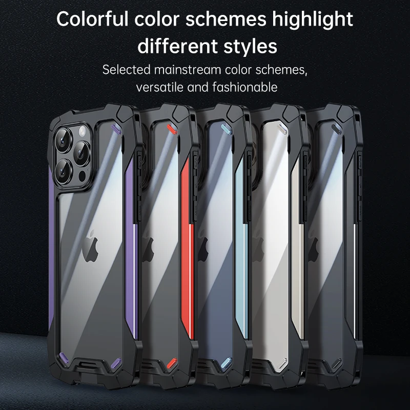 Fashionable New Ultra-thin Transparent Phone Case Suitable For iPhone 15 Pro Max Plus Shock-absorbing Armor Design Rear Case