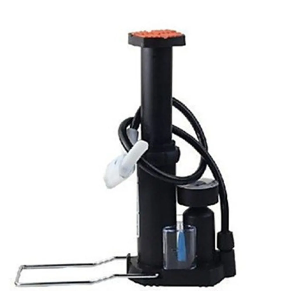 

1pc High Pressure Portable Mini Foot Pump For Bike Tire Inflator Abs Material Barometer 100Psi Collapsible Pedal Non-Slip