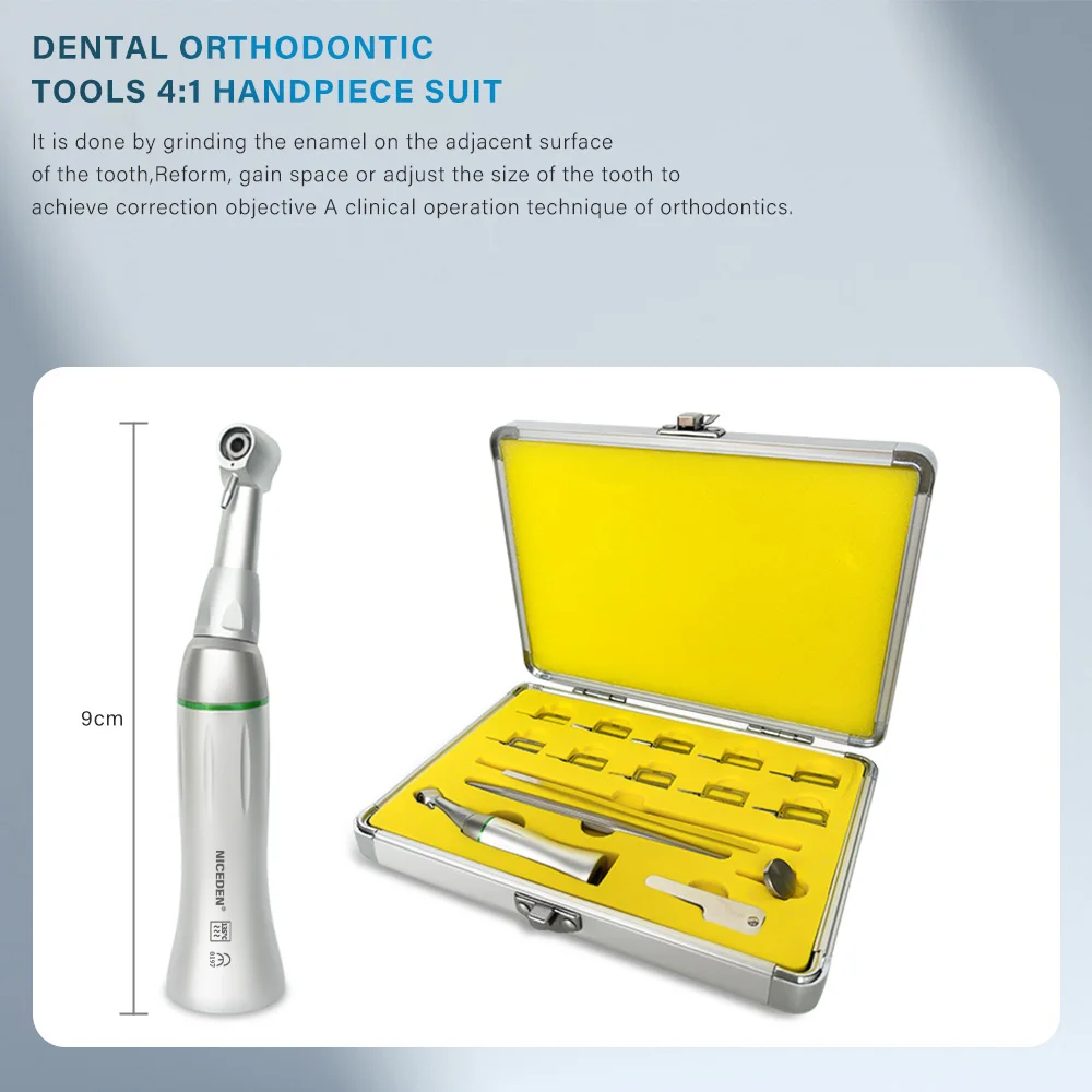 de ntal Interproximal Enamel Reduction IPR Contra Angle 4:1 Handpiece Gauge Measure Tooth Gap Reciprocating Orthodontic