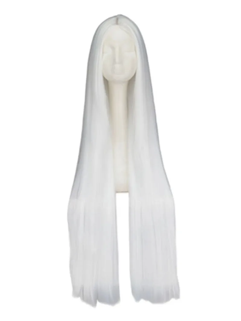 

100CM/40 Inches White Wig Synthetic Heat Resistant Fiber Long Halloween Costume Cosplay Carnival Straight Hair Wigs Party