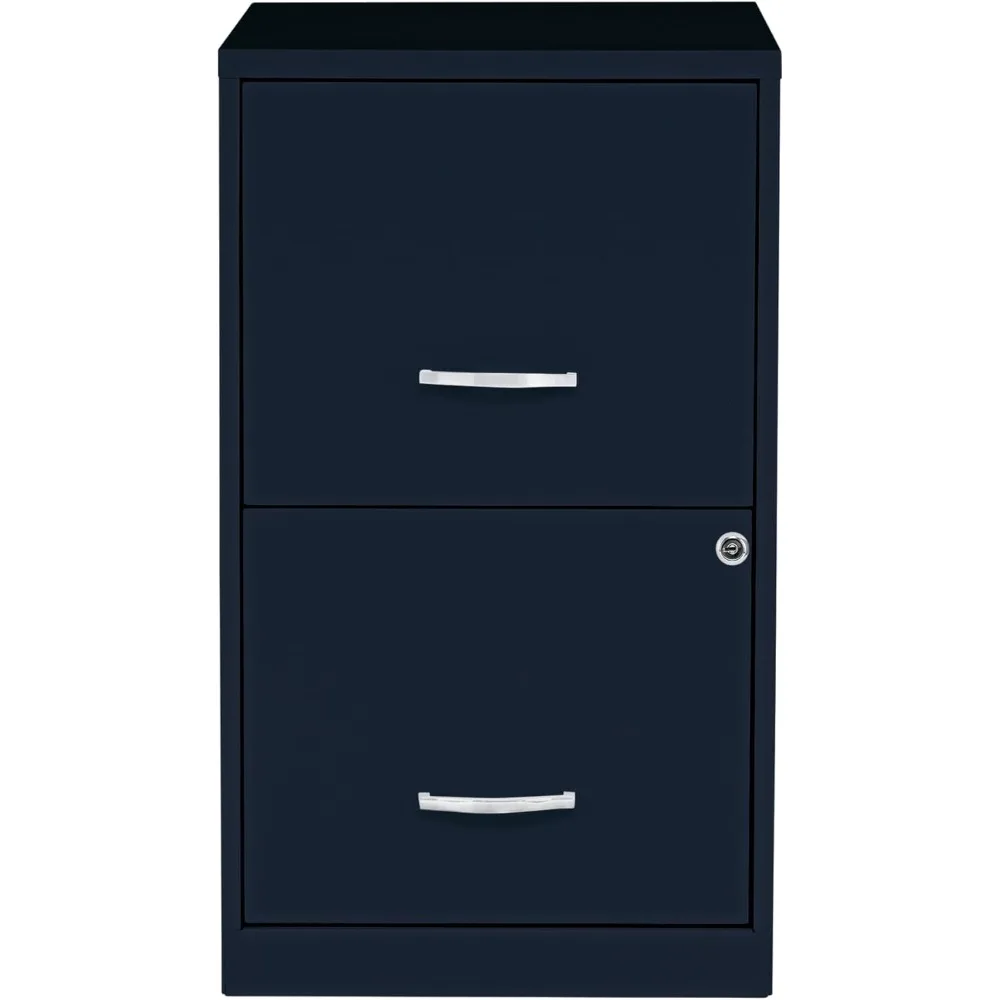 スチール製2段ロックファイルキャビネット - 組み立て済み、省スペース設計で家庭や小規模オフィスでの使用に最適