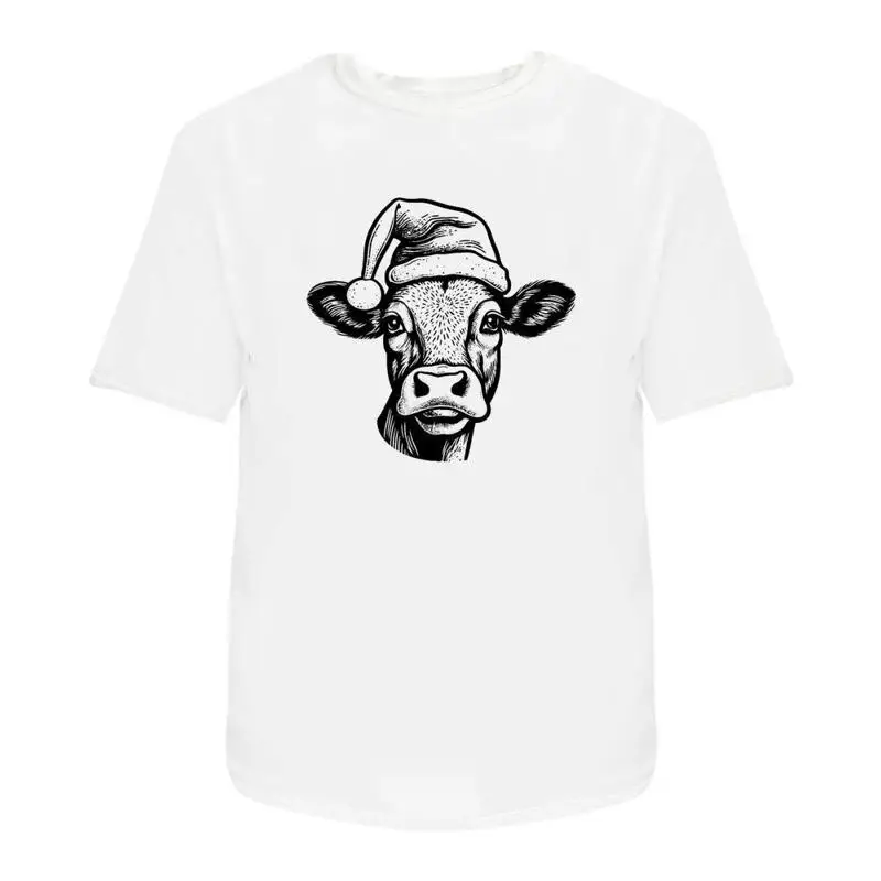 

Cow Wearing A Santa Hat' Cotton T Shirt Ta043527