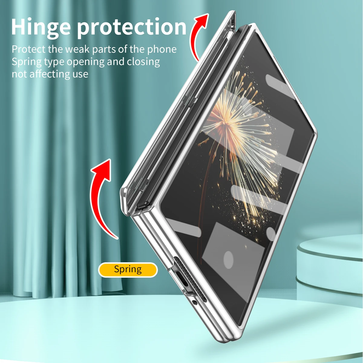 For Xiaomi MIX Fold 4 Case Hinge Mechanical Fashion Plating Transparent Kickstand 360 Full Screen Protector Cover For MIX Fold 3