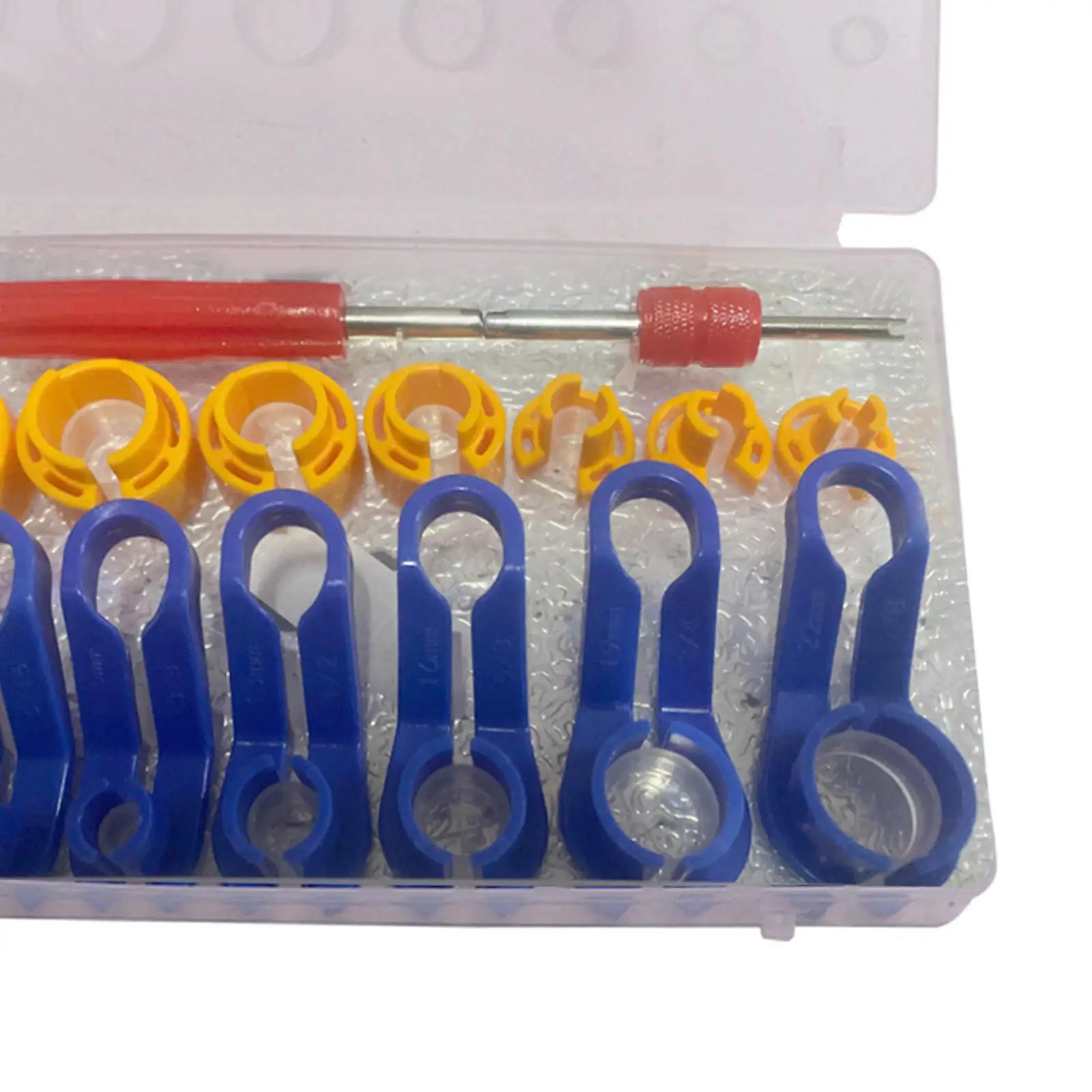 Conjunto de ferramentas de remoção de desconexão de linha de combustível, 16 peças, ferramentas de montagem, mangueira de ar condicionado, óleo, linha de combustível, removedor durável, 7 tamanhos