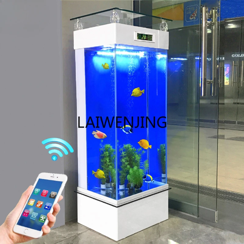 LYN living room back filter aquarium household water-free ultra-white glass vertical cylinder