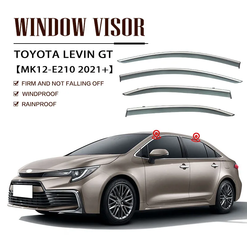 For Toyota Levin GT 2021+ Car Window Visor Awning Shelters Windshield Side Window Rain Sun Shade Auto Accessories