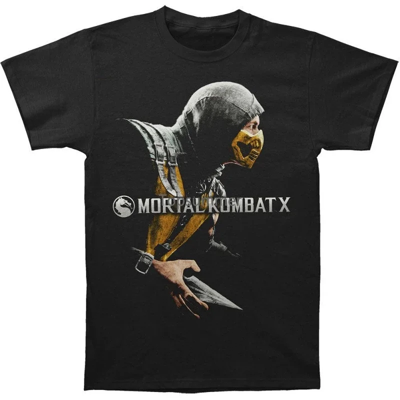 T Shirts Summer Hipster Casual Men O-Neck Mortal Kombat Men'S Scorpion Short Sleeve Tee Shirts