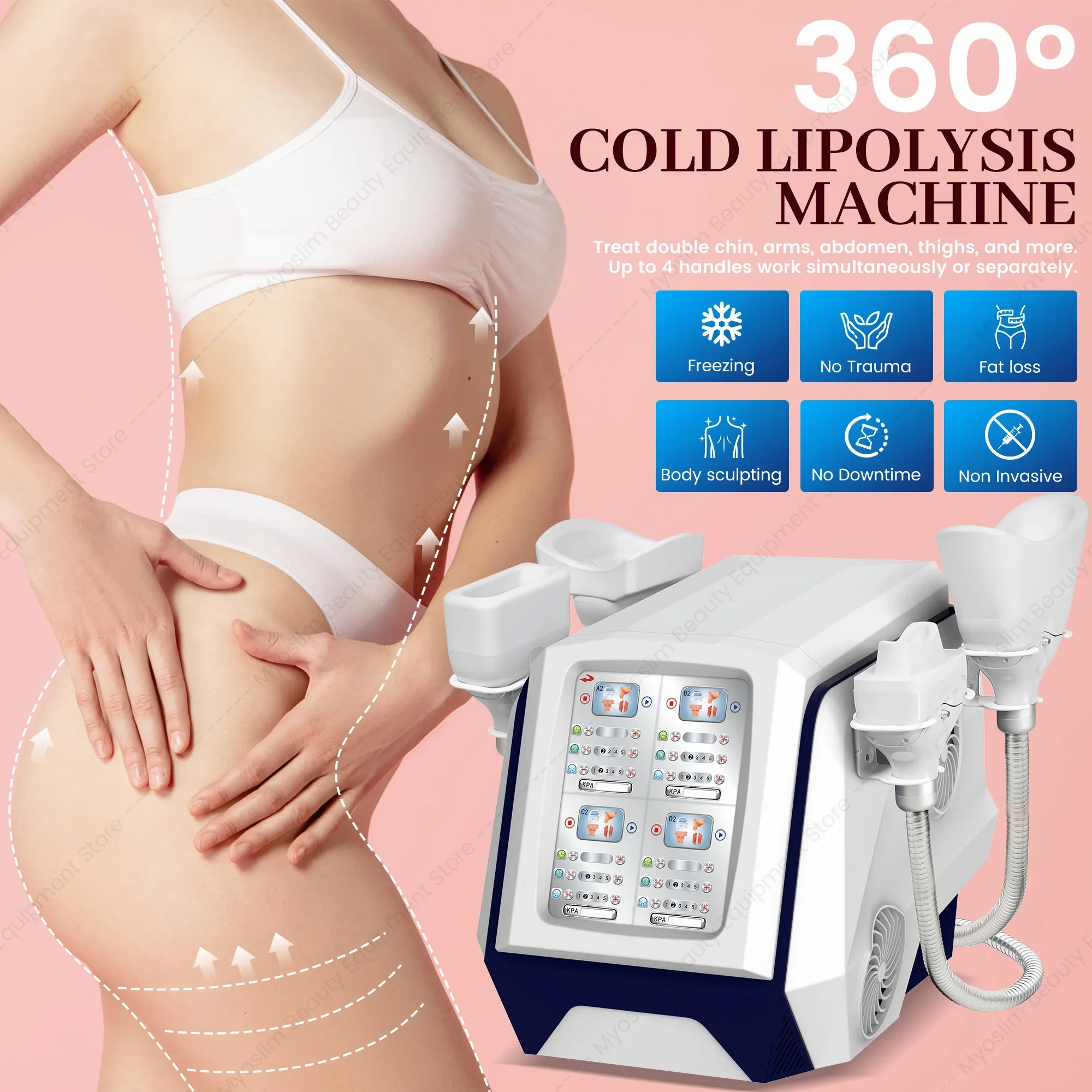 Body Shaping Fast Freezing Cooling MassageNeoSlimming Muscle Rotates 360°Lymph DrainageWeight Loss Professional baeuty Machine
