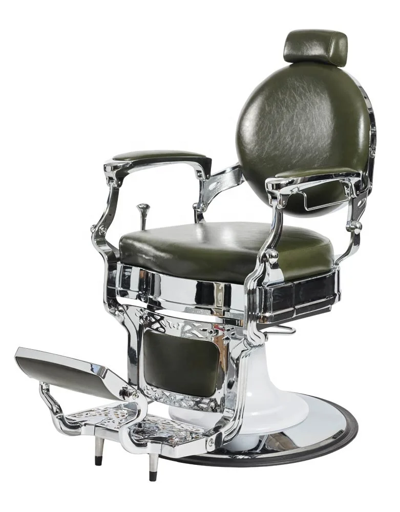 Victorian Barber Chair with Chrome Frame;Genuine Sala De Espera Beauty Salon Chair;Best Sell Hairdressing Salon Furniture