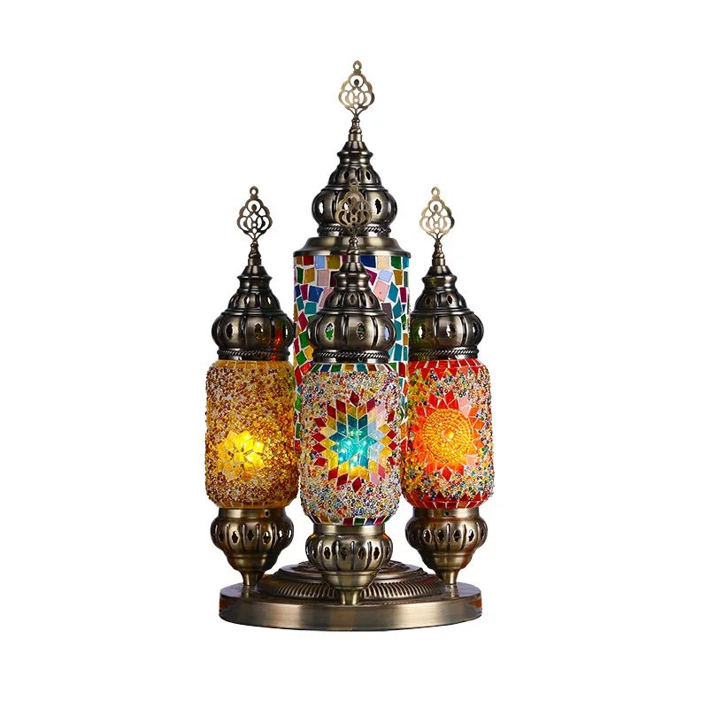 

Vintage Handmade Mosaic Lampshade Turkish Moroccan Bohemian Style Table Lamp