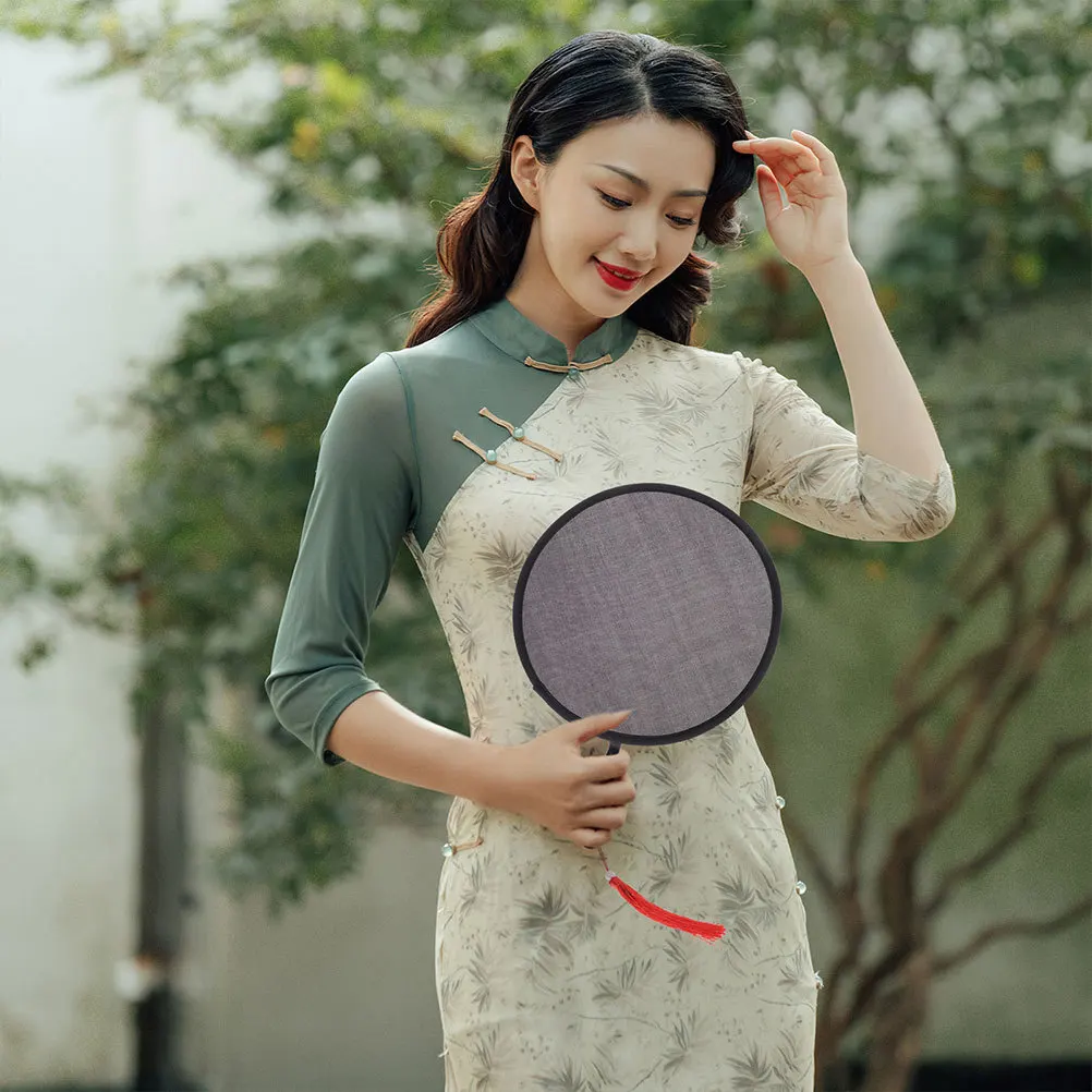 

3pcs Portable Folding Handheld Round Fan For Women Lightweight Travel Dance Decorate Purse Handbag Wedding Party Fan