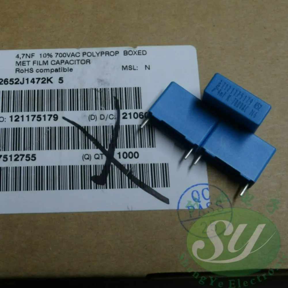 

10pcs/lot EPCOS 0.0047uf 700vAC 4.7nf 4n7 4700pf 472 Brand New 15mm Film Capacitor B32652J1472K