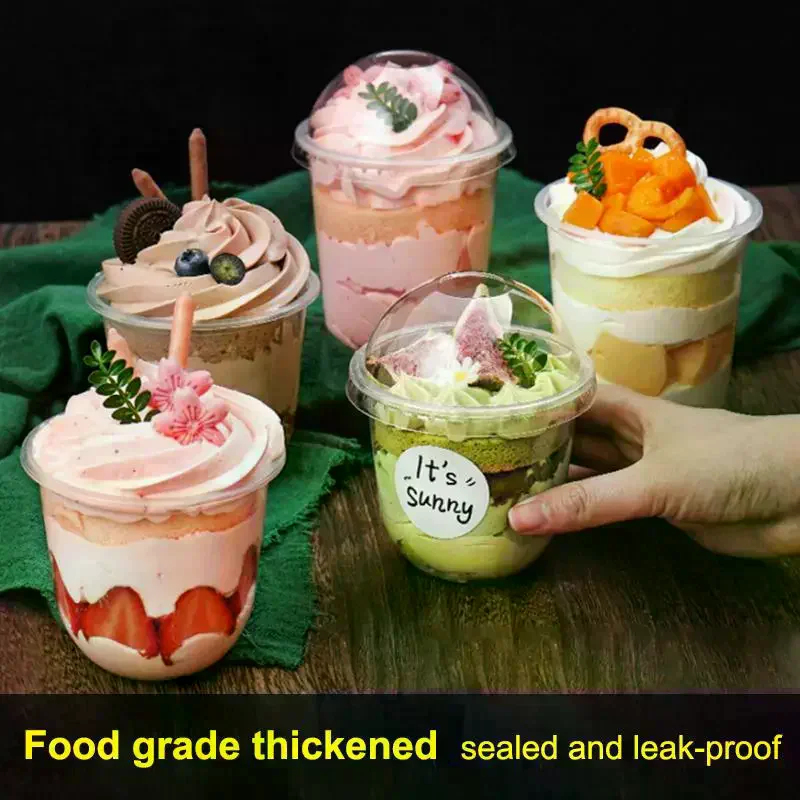 Transparent Plastic Salad Cup 50 Pack 250ML 300ML 360ML 500ML Disposable Dessert Containers For Party Catering Buffet Use 50Pcs