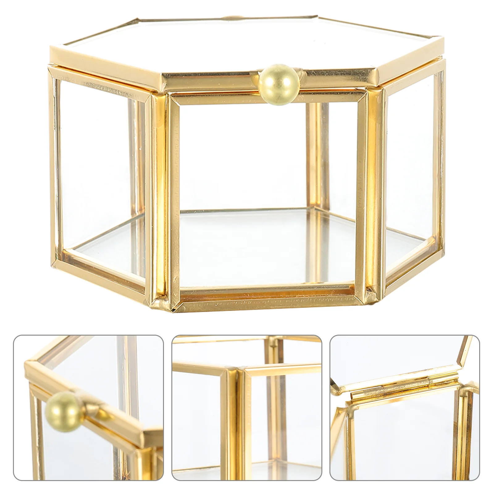 

Jewelry Storage Holders Boxes Displaying Hexagon Metal Simple Bracelet Craft Alloy Frame