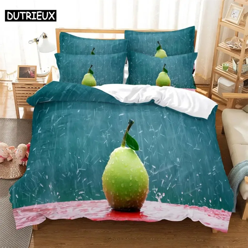 

Pear Bedding 3-piece Digital Printing Cartoon Plain Weave Craft For North America And Europe Bedding Set Queen