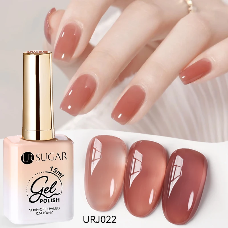 UR SUIKER 15 ml Jelly Gel Nagellak Zwart Rood Roze Kleur Semi Permanente Nail Art Manicure Losweken LED UV Gel nagellak