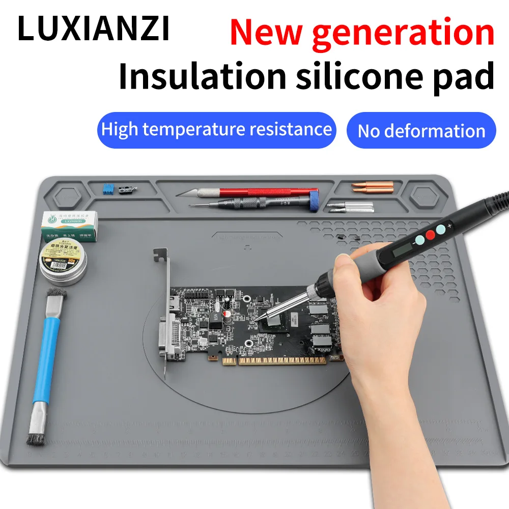 LUXIANZI Magnetic Silicone Soldering Mat For Welding Station Mobile Phone Repair High Temperature Resistant Heat Insulation Pad